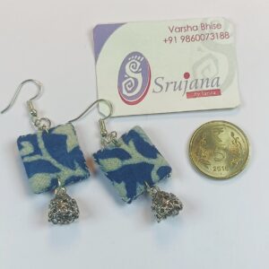 Indigo Fabric Earrings