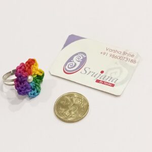 Crochet Multicolour Flower Ring for Girls