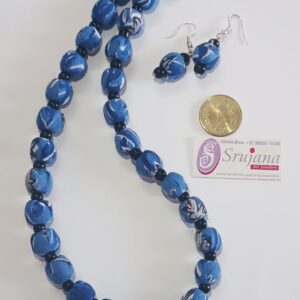 Fabric Set with Indigo Beads