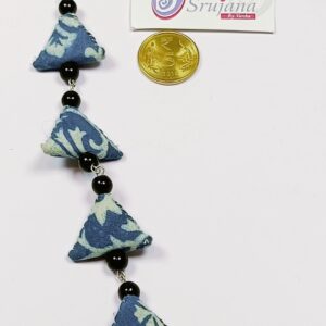 Fabric Bracelet with Glass Beads - 11