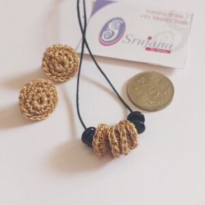 Crochet Disc with Black Beads