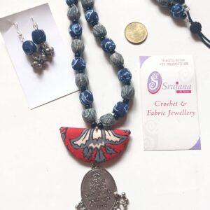 Fabric pendant with fabric beads