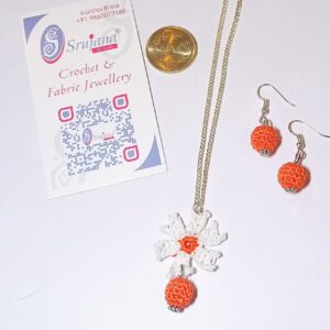 Prajakt Flower Pendant with Crochet Beads