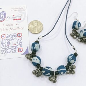 Fabric Set with Indigo Beads and Ghungroo