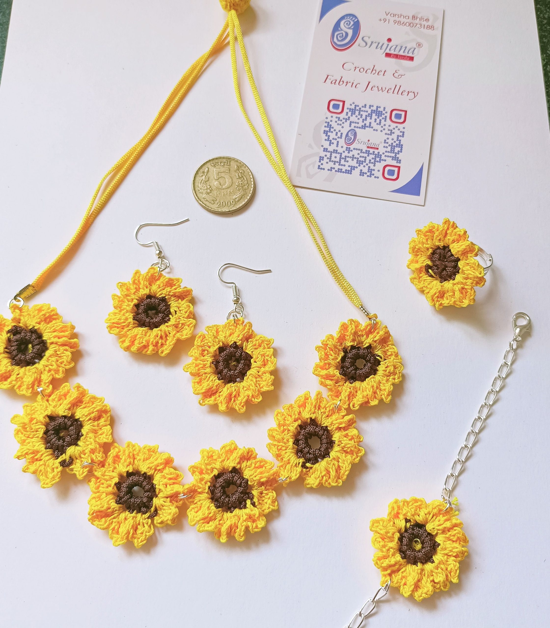 Crochet Sunflower Set