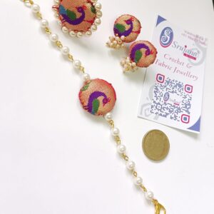 Paithani Mayur Bracelet, Ring, Earrings Set
